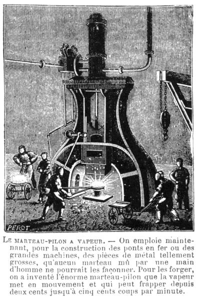 Marteu pilon à vapeur installé au Creusot