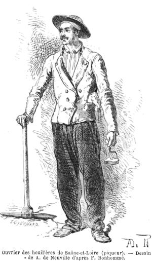 Ouvrier des houillères de Saône-et-Loire (piqueur)